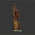 Handcrafted Wooden Furniture Sculpture With Long Beard Human Figure And Green Base