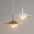 Modern Minimalist Gold And White Pendant Lights With Umbrella Shaped Shades And Sleek Design