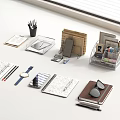 Modern Office Supplies Notepad Notebook 3d model