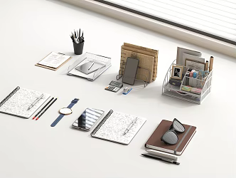 Modern Office Supplies Notepad Notebook 3d model