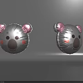 Inflatable Koala Toys With Grey Body Pink Ears And Blush Cheeks For Kids