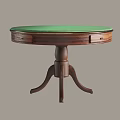 Classic Entertainment Table with Poker Cards Chips Chairs Wine Glasses and Wooden Design