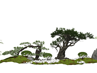 New Chinese landscape sketch landscape tree landscape sketch 3d model