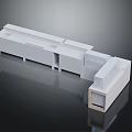 Modern White Kitchen Cabinet System With Modular Units And Wooden Accents