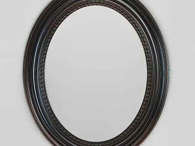 Elegant Oval Mirror With Ornate Decorative Frame And Classic Design 3d model