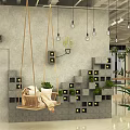 Natural Interior Space With Potted Plants Woven Baskets And Pendant Lights
