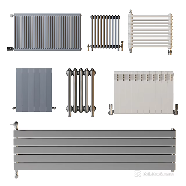 Variety Of Radiators With Different Styles And Colors 3d model 