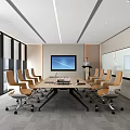 Conference Room Lecture Desk Training Room Conference Tables and Chairs 3d model