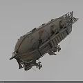 Sleek Metallic Watercraft 3D Model With Retro-Futuristic Design Shiny Exterior And Streamlined Structure