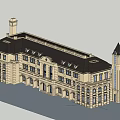 European Style Architecture Facade With Classic Design Symmetric Structure And Arched Windows