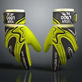 Yellow And Black Sport Gloves Design With Your Logo Space And Modern Pattern