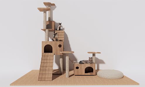 Modern cat climbing frame 3d model