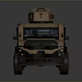 Brown Toy Armored Vehicle Model With Top Equipment And Wheels For Kids Play