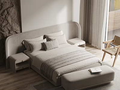 Modern Double Bed 3d model