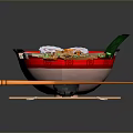 The image provided focuses on a bowl of ramen with ingredients like noodles eggs and seaweed and there are no animals shown so it's impossible to generate an animal-centered title based on the picture.