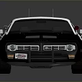 Classic Black And White Police Car With Badge And Reflective Details
