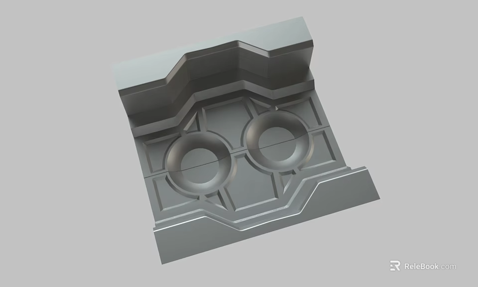 Other Industrial Mechanical Part With Geometric Structure And Circular Holes Design 3d model 
