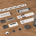 Modern socket embedded desktop socket rail socket lifting socket multi-function socket 3d model