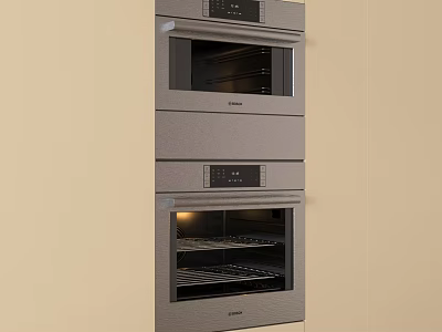 Modern Kitchen Interior With Stacked Built-in Ovens As Key Appliances 3d model