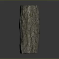 Rustic Wooden Stone Decorative Column In Tree Stump Shape With Texture 3d model
