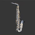 Blue Saxophone Musical Instrument With Gold Accents Dark Background Display Design