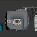 Industrial Shredding Machine With Feeding Conveyor Control Panel And Safety Guards