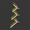 Golden Spiral Staircase Design With Multiple Turns And Grid Platform Base Dark Background 3d model