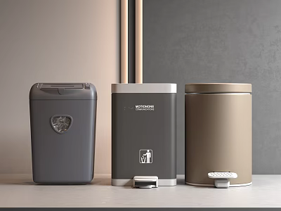 Different Design Pedal Trash Bins With Various Colors For Home Use 3d model
