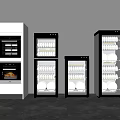 Modern Kitchen Appliances Featuring Oven And Glass Door Dish Sterilizers With Dishes