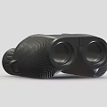 Black Binoculars With Textured Grip And Focus Adjustment Knob 3d model