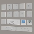 Modern switch socket combination rail socket intelligent switch panel conjoined socket 3d model