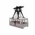 Cable Car Cabin With Metal Support Structure And Windows On White Background 3d model