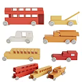 Various Colored Electric Toy Vehicles Including Bus Truck Tow Truck And Dump Truck