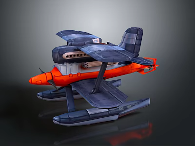 Detailed 3D Model Of Space Exploration Seaplane With Aerodynamic Design Features 3d model