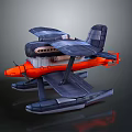 Detailed 3D Model Of Space Exploration Seaplane With Aerodynamic Design Features