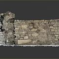 Natural Stone Wall Design Featuring Textured Blocks Various Sizes And Decorative White Base 3d model