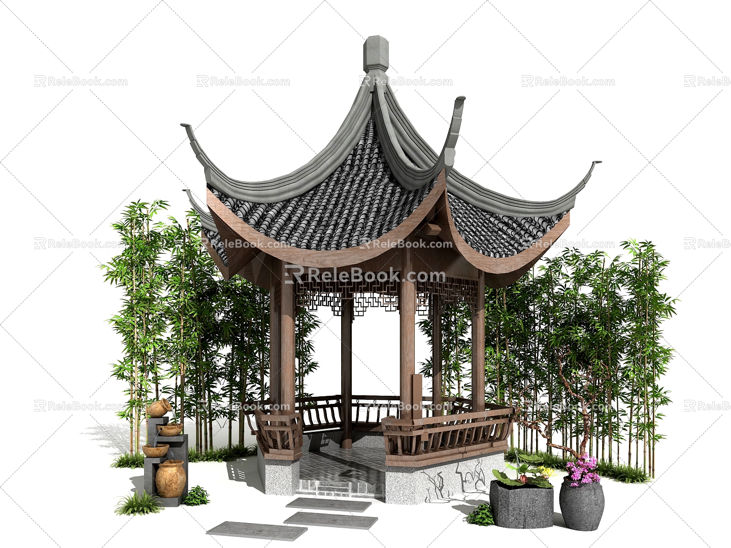 Landscape Pavilion Pavilion Chinese Style 3d model