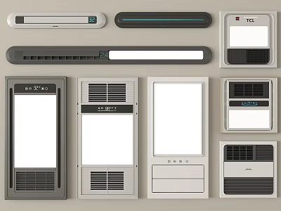 Modern Bathroom Accessories with Different Styles LED Lighting Ventilation and Exhaust Functions 3d model