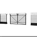 Public Security Fences With Barbed Wire And Metal Frames For Facilities 3d model
