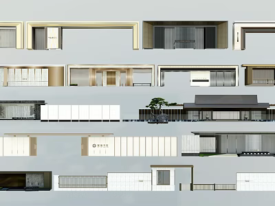 Modern Entrance Gate Designs With Various Architectural Styles And Design Elements 3d model