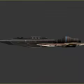 Futuristic Sci-Fi Spaceship Model Featuring Streamlined Design Wing Structure Metallic Finish And Colorful Accents