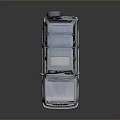 Gray Off Road SUV with Open Hood Displaying Engine and Roof Rack 3d model