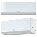 Two White Air Conditioner Fans With 25 Degree Temperature Display And Modern Design