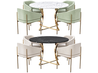 Houston Irving Round Table Chair Dining Chair Dining Table Negotiation Table Casual Table Chair 3d model