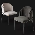 Modern Leisure Chairs With Light Dark Gray Upholstery Curved Backrest And Metal Legs