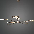 Elegant Modern Chandelier With Metallic Arms And Semicircular Textured White Shades