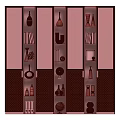 Modern Built in Shelves With Books Vases Decorative Items And Lighting