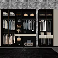 Modern Wardrobe With Glass Doors LED Lighting And Interior Storage Solutions 3d model