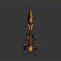 Mythical Dragon Creature With Fiery Flames And Golden Ornaments 3D Rendering