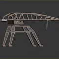 Sturdy Industrial Metal Mechanical Structure With Geometric Frame Support Legs And Control Unit
